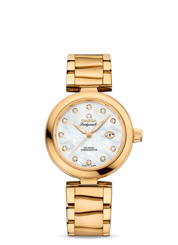 Omega LadyMatic Co-Axial 34 Yellow Gold / MOP / Bracelet